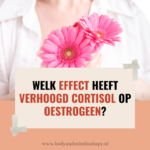 Welk effect heeft verhoogd cortisol op oestrogeen?